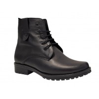 Bocanci dama imblaniti din piele naturala de culoare neagra